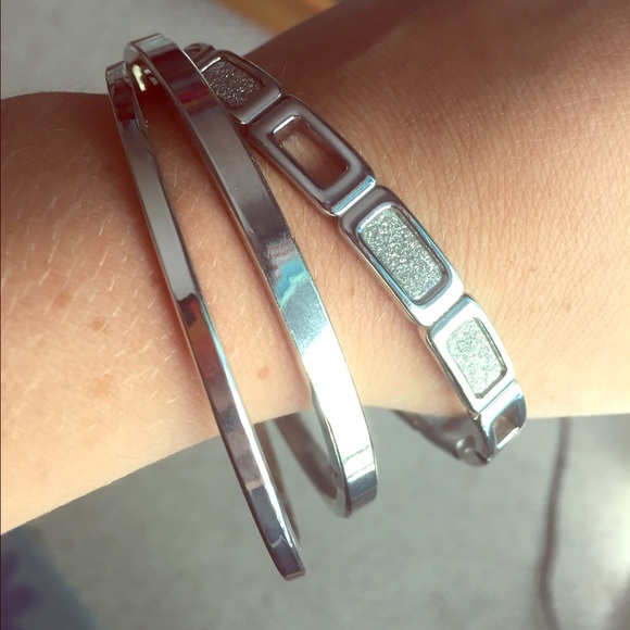 Silver Stack Bracelet Set