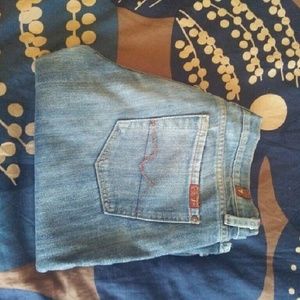 Bootleg Rhinestone Pocket Jeans