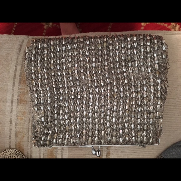 1930's Vintage Silver Beaded Purse - image 1