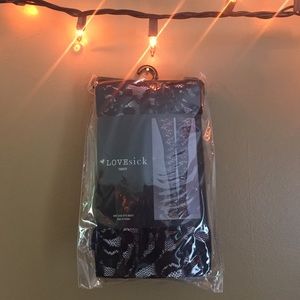 LoveSick Black Floral Lace Tights