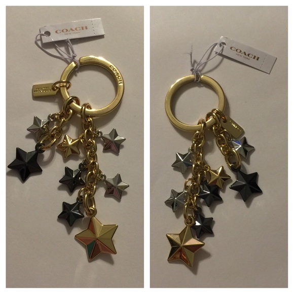 Coach Stars Keychain Rose Gold, Gold, & Silver New - Picture 2 of 3