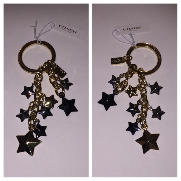 Coach Stars Keychain Rose Gold, Gold, & Silver New - Picture 3 of 3