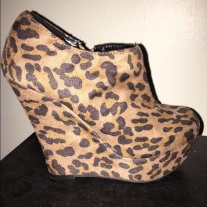 Cheetah print wedges
