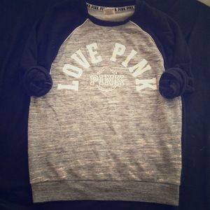 Pink Crew Neck sweatshirt in Marl Gray