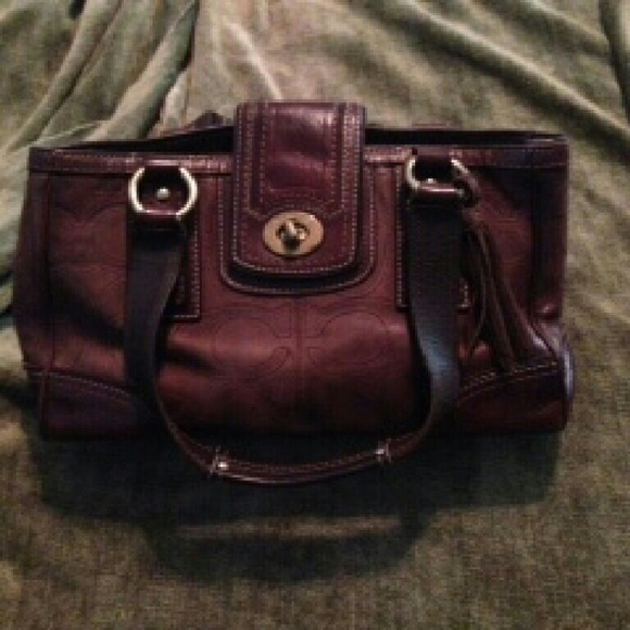 Leather coach purse