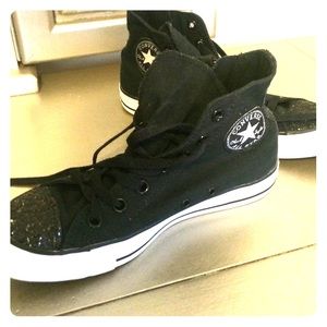 black with glitter Converse sneakers