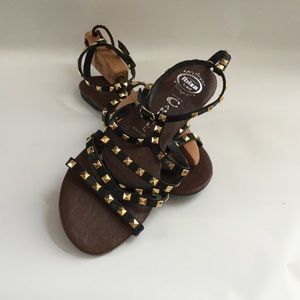 Ibiza ankle strap studded leather sandal