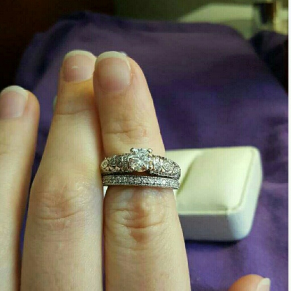 14K White Gold Ring With .75 Ct Twt. Diamonds 001-110-02551  .75 karat white gold wedding band set
