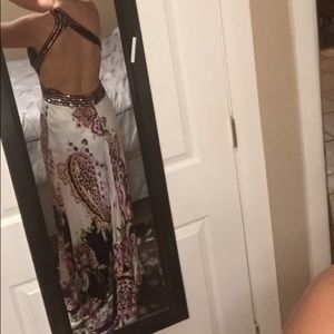 Elegant one shoulder dress with open back