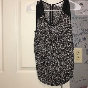 Charming Charlie Tank w/ Leather sleeves