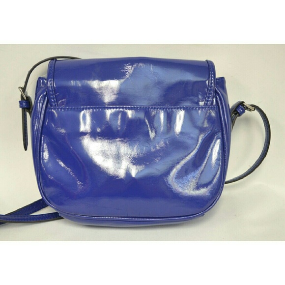 Electric Blue Faux Patent Shoulder / Crossbody Bag - Picture 3 of 4