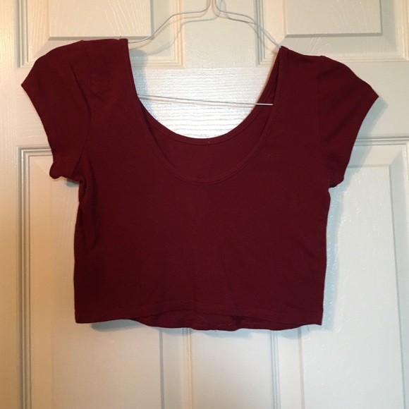Maroon/Burgundy Crop Top - Picture 2 of 3