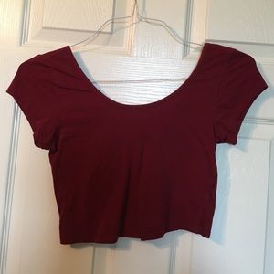 Maroon/Burgundy Crop Top