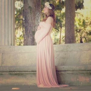 Blush maternity dress