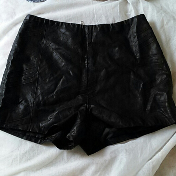 Black Leather Shorts