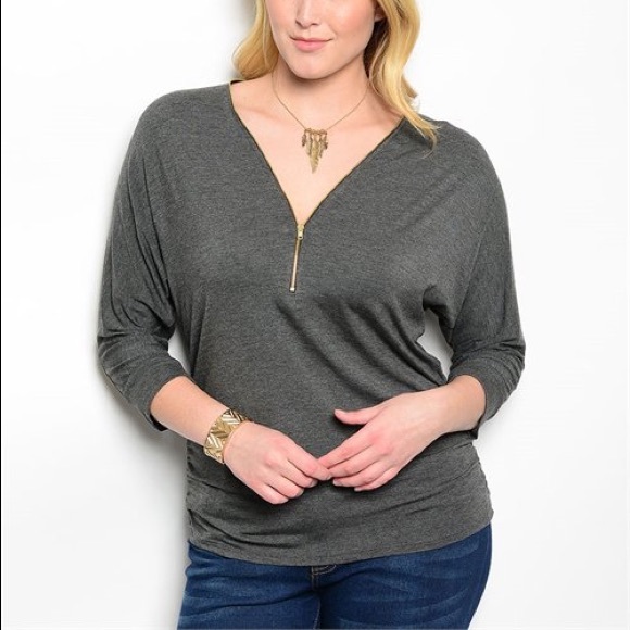 torrid Tops - ❗️1 Left❗️Plus Size Gray Zip Top