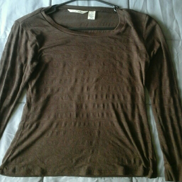 Long sleeve Derek Heart see-through brown top