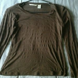 Long sleeve Derek Heart see-through brown top