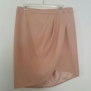 F21 blush pink asymmetrical skirt