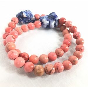 Protection Gemstone Pink Jasper & Blue Howlite