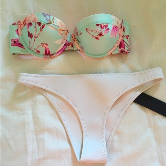 Brand new strapless Triangl bathing suit