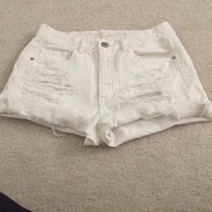 White denim frayed shorts worn once