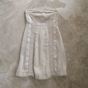 Urban Outfitters strapless cream dress