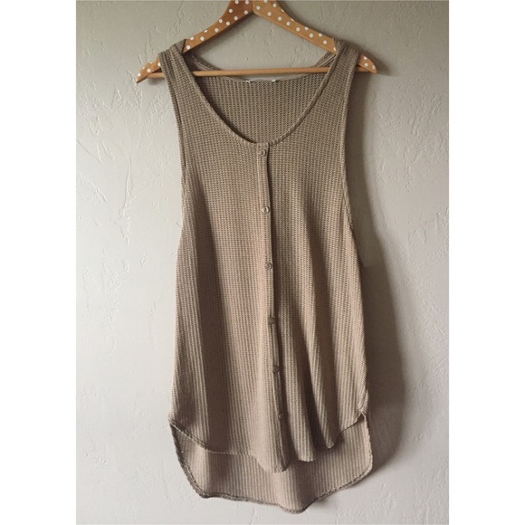 Taupe Hoodie Tunic Tank - Picture 4 of 4