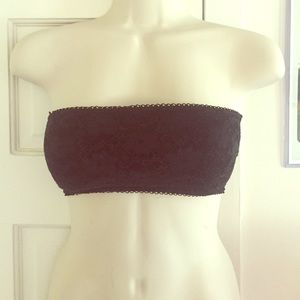 Black lace bandeau bralette