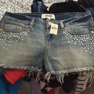 Victoria's Secret Pink Denim Studded Shorts