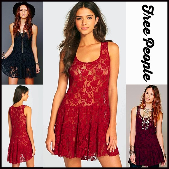 ❌SOLD❌❗️1-HOUR SALE❗️FREE PEOPLE Slip Dress Lace - Picture 2 of 5