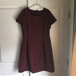 Talbots Black/Pink Striped Dress (12)
