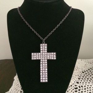 Bling cross necklace
