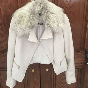 Ann Taylor Jacket with Detachable Fur Collar