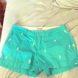 Old navy sea horse shorts.