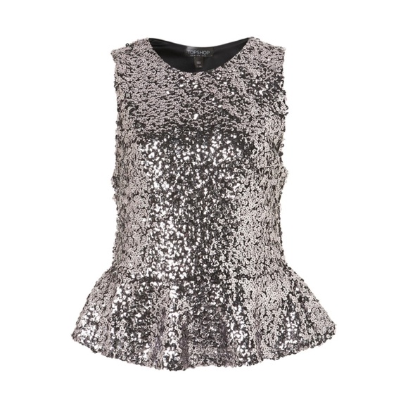 Sequined peplum top
