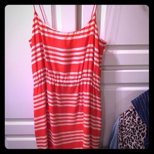 Orange and cream stripped pencil dress