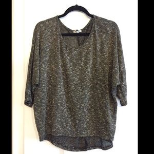 Slouchy neutral top with a slight shimmer