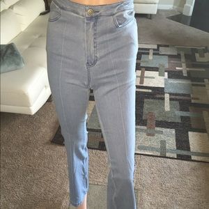 High waisted blue bell bottoms