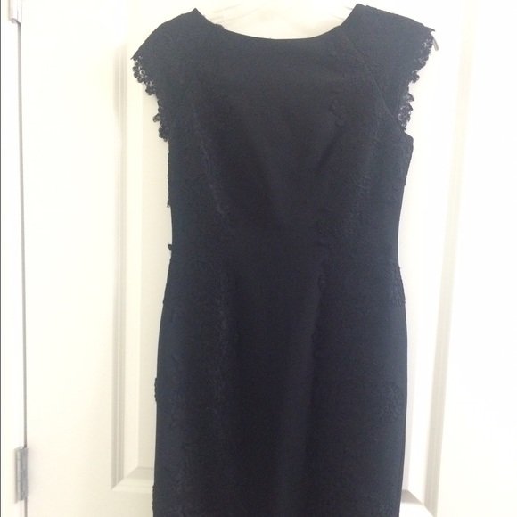 Maggy London, Lace Detail, Black, Sheath Dress