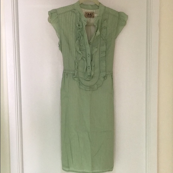 Mint green and white stripped dress