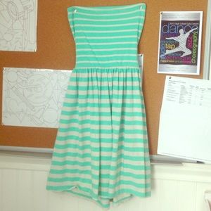 Strapless Blue/White Dress-Bathing Suit Cover