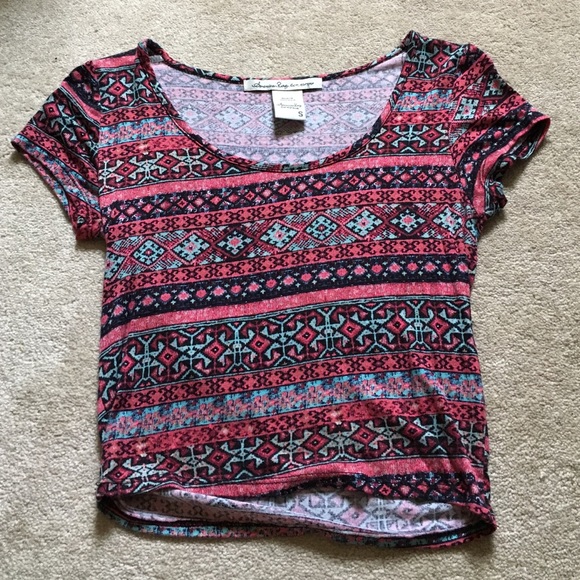 Pink patterned crop top