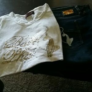 Matching shirt and jeans set