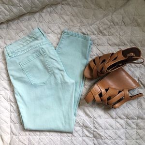 Mint Cropped Jeans