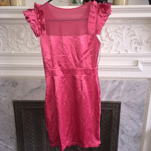 Pink. Ruffle. Sleeve. Dress. - Picture 2 of 2