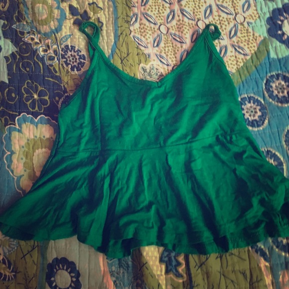green cropped babydoll cami