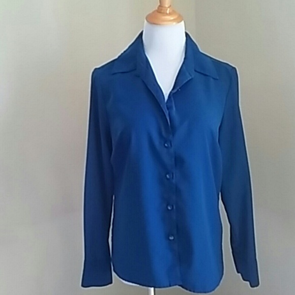 Peacock Blue Long Sleeved Blouse