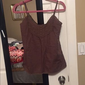 Brown everyday shirt ties in back