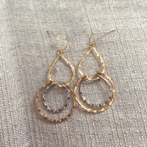 * SOLD * Silver and gold earrings